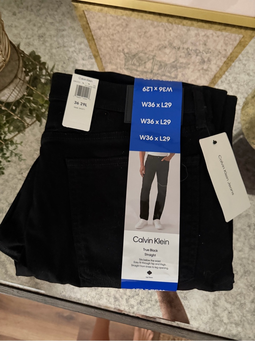 Calvin Klein Men’s Black Straight-Leg Jeans